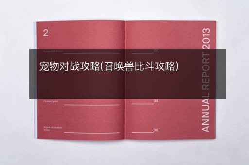 宠物对战攻略(召唤兽比斗攻略)