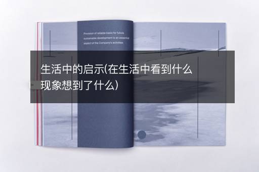 生活中的启示(在生活中看到什么现象想到了什么)